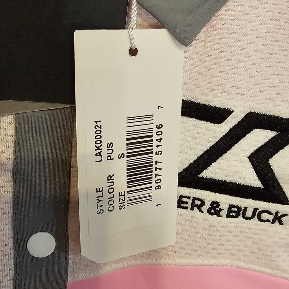 Annika Cutter & Buck Womens S/P Pink Gray White Golf Polo Shirt 4 Button - Picture 10 of 12